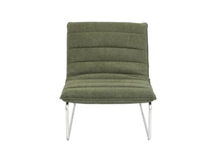 Fauteuil relax tissu chenille armature chromée vert - silver