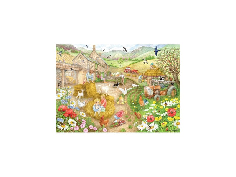  Puzzle 1000 pieces bringing in the hay dessin rural annie searle carton solide JUM8721017607830 - Conforama B