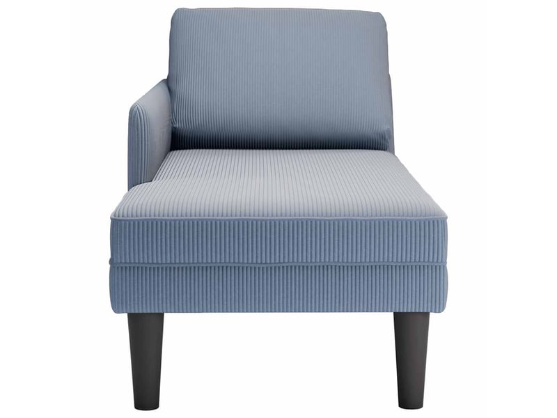  Chaise longue, chaise de salon avec coussin bleu tissu en velours côtelé cf28471  - Conforama D