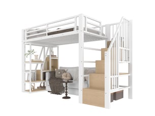 Lit cabane 90x200 cm <strong></strong>  <strong></strong> coloris blanc