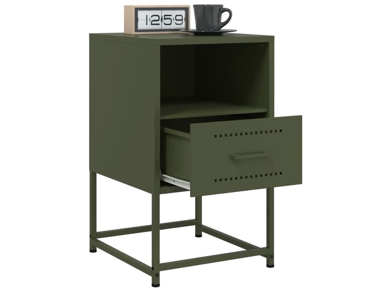  Table de chevet - cabinet de chevet - table de nuit vert olive 36x39x60,5 cm acier  - Conforama D