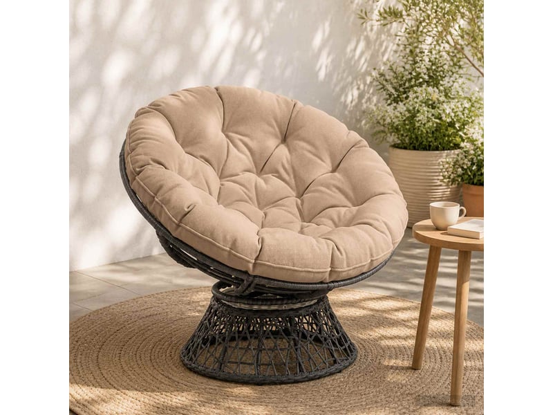 Coussin de chaise suspendue, coussin d'assise vianen 100 % polyester sable cf54294 - Conforama B