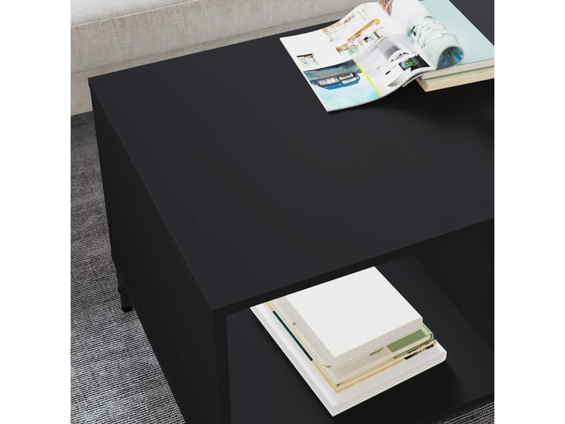  Table basse - table de salon - table à thé chêne noir 90 x 49 x 46 cm bois d'ingénierie  - Conforama D