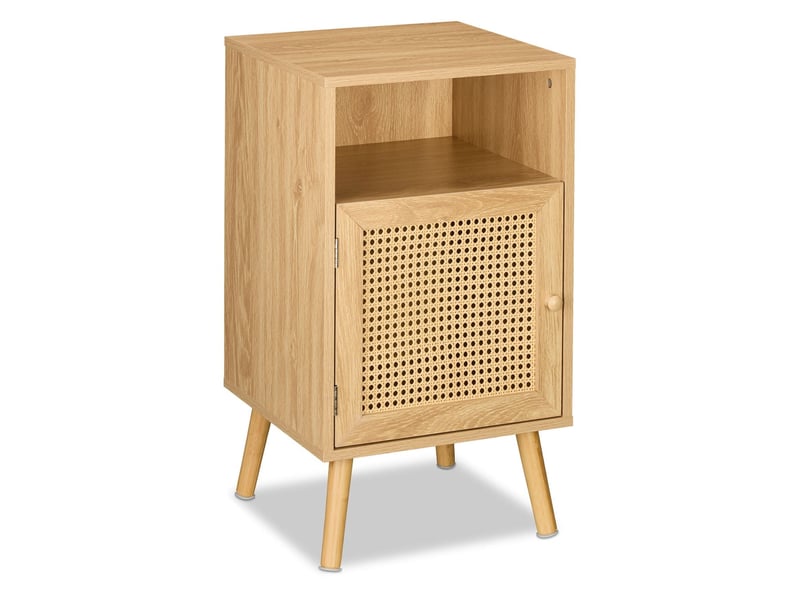  Table de chevet moderne avec rangement 72 x 40 x 39 cm ambiance cosy en panneau de particules nature 13_0016576  - Conforama A