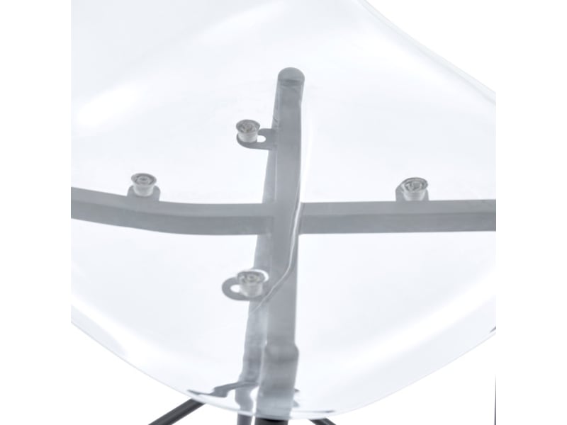Tabourets de bar transparents – lot de 4, cadre métal noir et argent – design moderne pour cuisine et bar - Conforama E