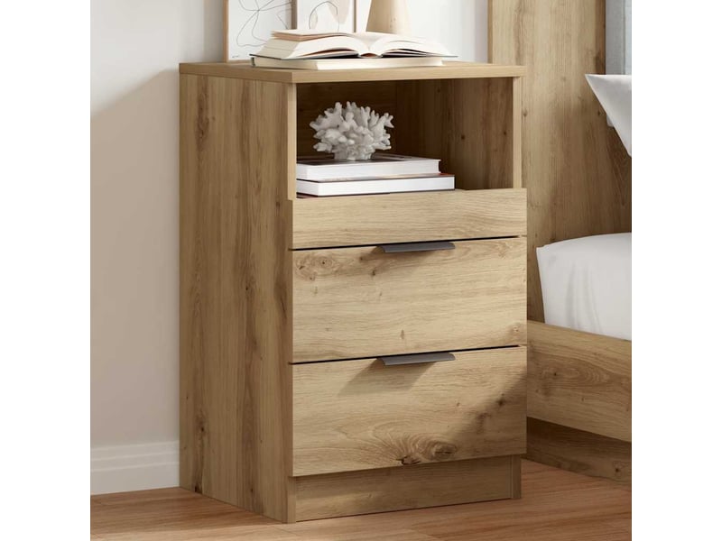  Tables de chevet 2 pièces chêne artisanal bois d'ingénierie  - Conforama B