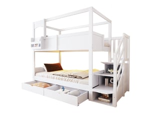 Lit superposé 90x200 cm MIVRAY    coloris blanc