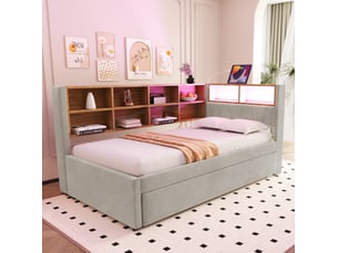 Lit extensible 160x200 cm    coloris gris