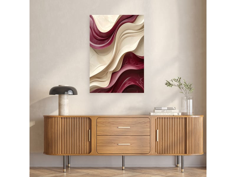 Tableaux, textures abstraites bordeaux et beige 60x90 1334481306 - Conforama B
