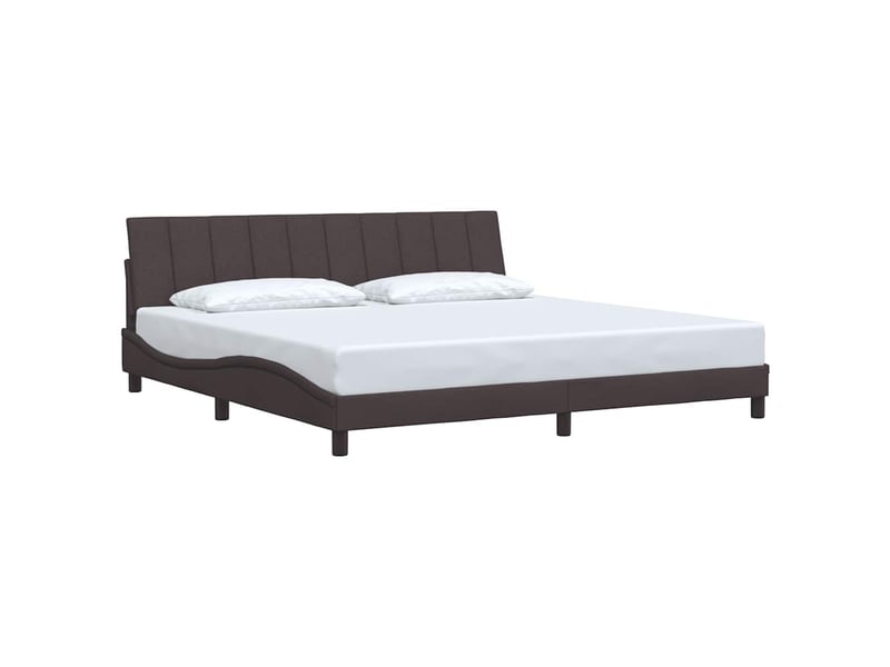  Lit double- lit adulte -  cadre de lit sans matelas hanko marron foncé 200x200 cm tissu  - Conforama B