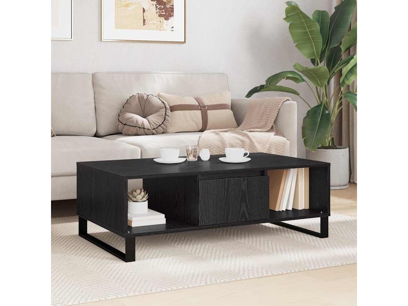  Table basse - table de salon - table à thé chêne noir 104 x 60 x 35 cm bois d'ingénierie  - Conforama D