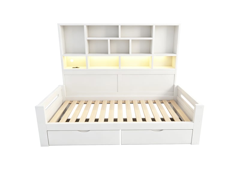  Lit jeune, 90x200 cm, blanc, poids 60,9 kg cao-LDF00666AAK-conf-NEW - Conforama A