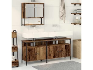 Ensemble de mobilier de salle de bain 3 pièces marron cf64477