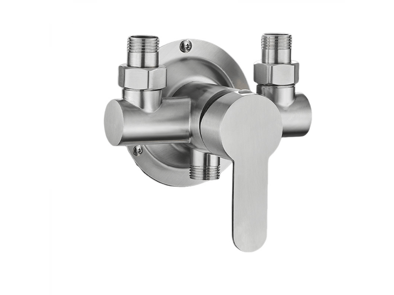  Robinet de douche mural en acier inoxydable 304, mitigeur de douche, descente de gouttière, finition brossée  - Conforama A