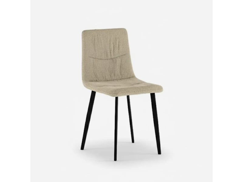  Lot de 4 chaises rembourrées en tissu facile à nettoyer daisy - beige  - Conforama C