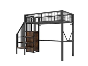 Lit mezzanine 90x200 cm <strong>SWEIKO</strong> <strong></strong> coloris noir