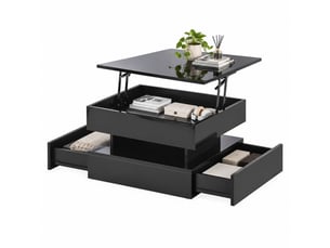 Table basse carré(e) coloris noir <strong>CHICFURN</strong> <strong></strong> - 65 cmx65 cm