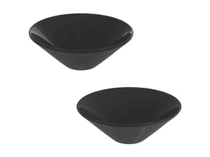 Lot de 2 lavabos, vasque à poser noir brillant ø42x14 cm céramique cf65689