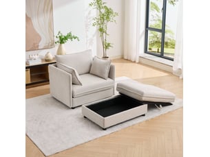 Fauteuil fixe <strong>MODENVIE</strong> <strong></strong> Velours beige