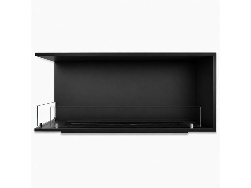 Urano 120 - cheminée bioéthanol encastrable d'angle gauche 120x50x30 cm avec brûleur en acier de 3 litres - Conforama E