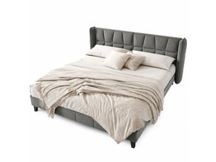 Lit 2 places 180x200 cm <strong>STILVORA</strong> <strong></strong> coloris gris