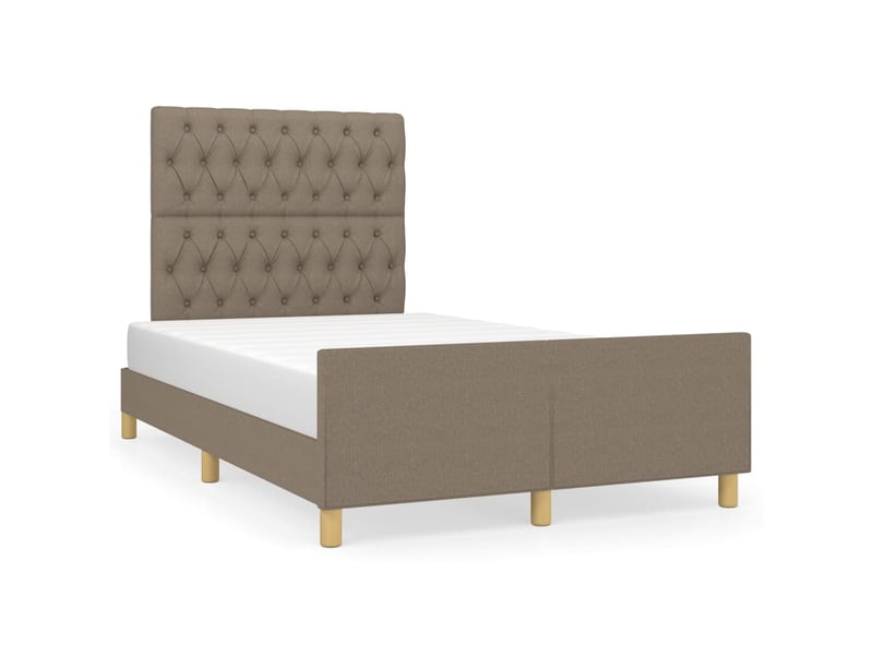 Lit double- lit adulte - cadre de lit sans matelas taupe 120x190 cm tissu - Conforama A