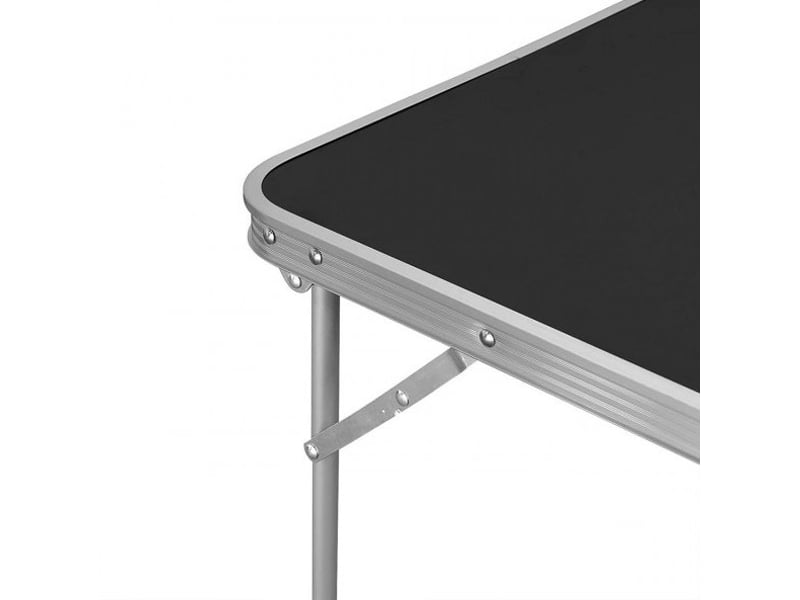  Table de camping pliante 70 x 50 x 60 cm noire en mdf, aluminium et fer, portable pour activités extérieures  - Conforama E