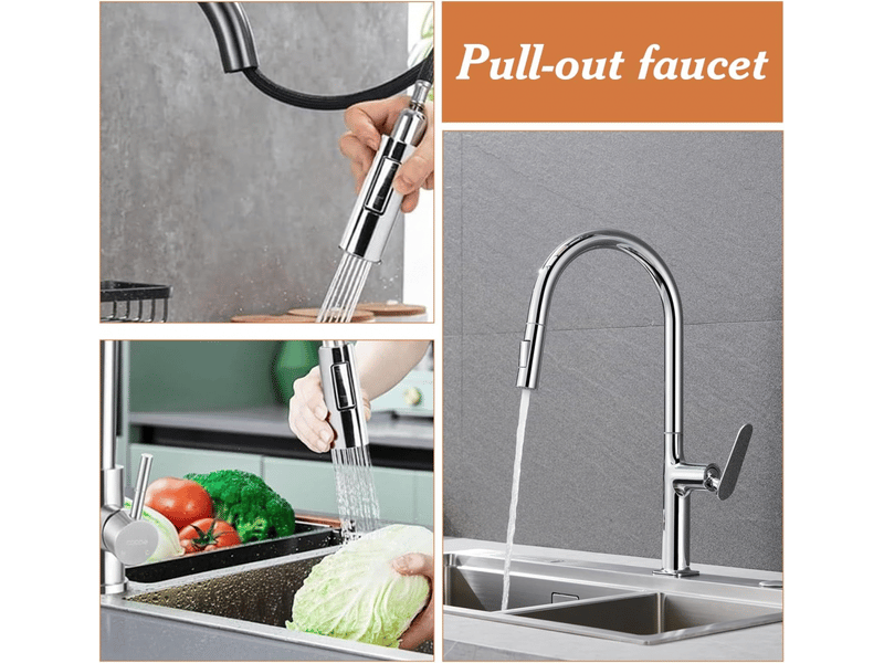  1pcs 2 modes embout robinet cuisine, douchette evier cuisine, rallonge robinet cuisine, brise jet robinet cuisine avec aerateur  - Conforama E