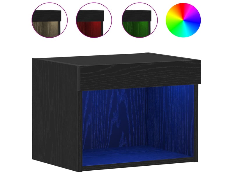  Ensemble meuble tv - banc tv - meuble de rangement 40 x 30 x 30 cm chêne noir bois d'ingénierie  - Conforama D