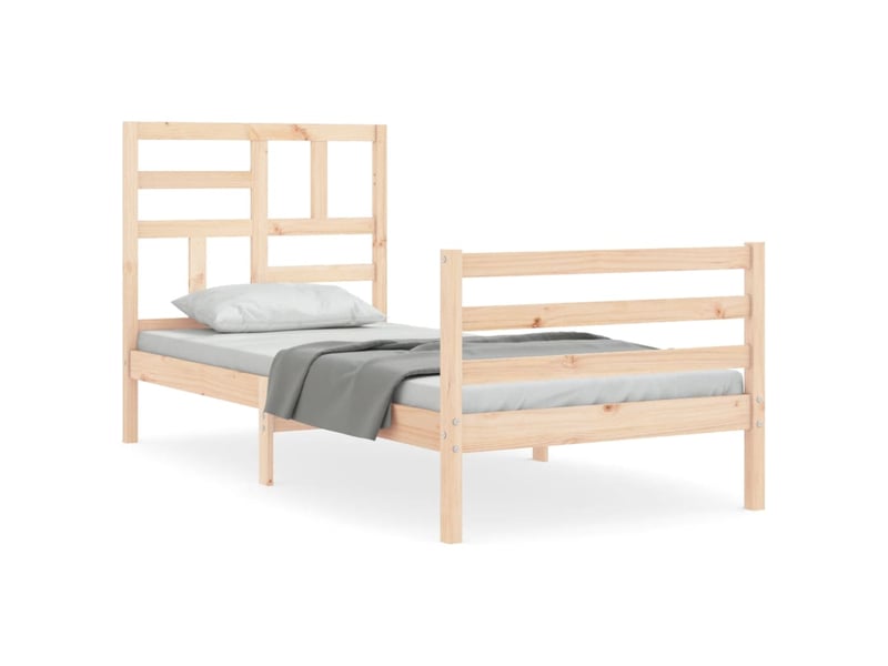  Lit simple- lit adulte -  cadre de lit sans matelas 100x200 cm bois massif  - Conforama A