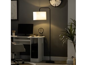 Lampadaire moderne 64x38x163,5 cm avec interrupteur au pied métal blanc et noir