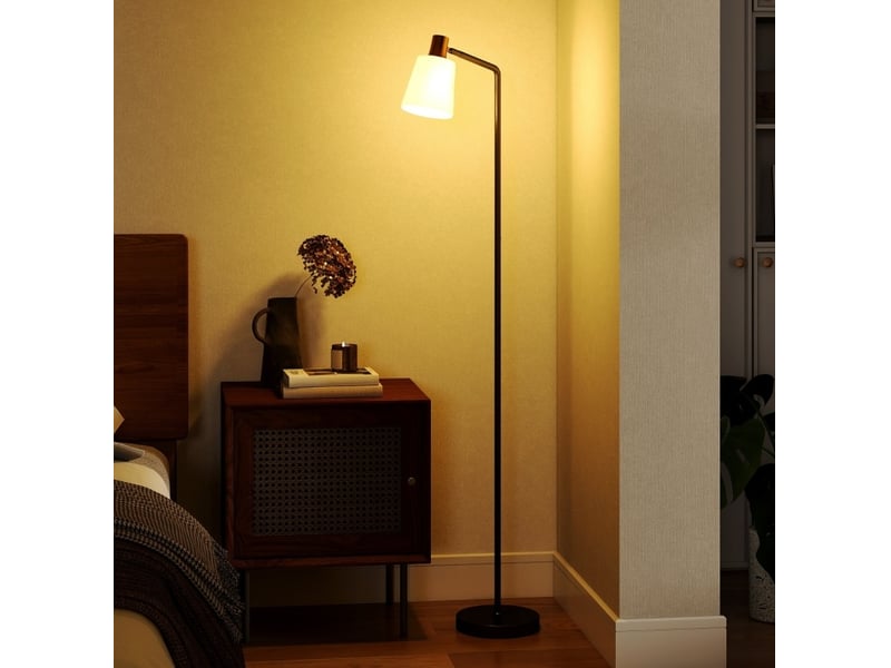  Lampadaire led 45x21x148 cm noir en plastique, tête orientable à 350° et 3 températures de couleur  - Conforama B