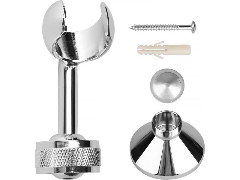  Support de pommeau de douche réglable en plaqué chrome pour flexible de douche standard,support de pommeau de douche,argent  - Conforama E