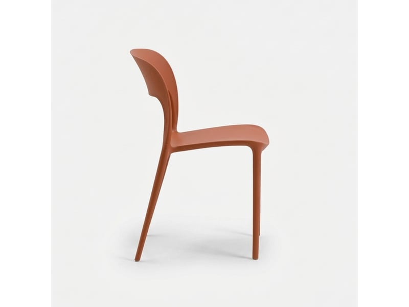  Lot de 2 chaises de salle à manger empilables numana - rouge  - Conforama D