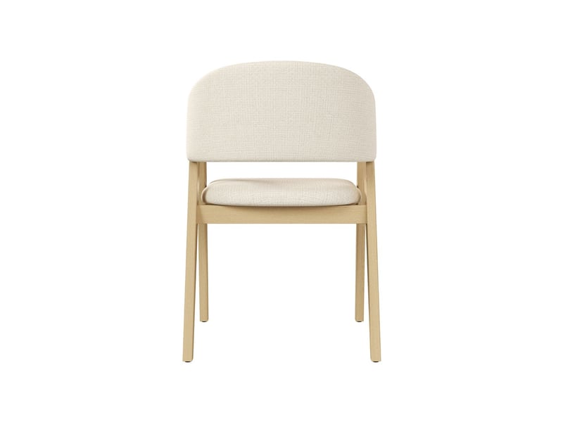 Lot de chaises 6 pièces bois massif assise confortable chaise repas assise respirante revêtement en lin style moderne teinte bois naturel et beige - Conforama A