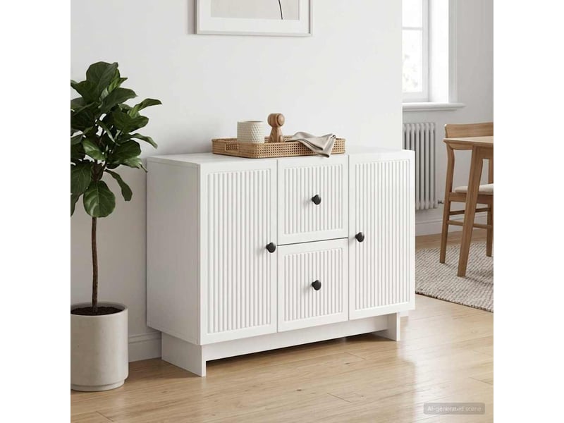  Buffet - bahut - meuble de rangement blanc brillant 89 x 34,5 x 60 cm bois d'ingénierie  - Conforama D