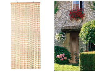 Rideau de porte olives de buis naturel 90 x 220 cm - morel