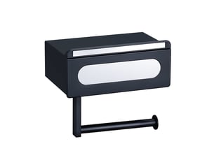 Porte papier toilette avec tiroir de rangement etagere et support noir