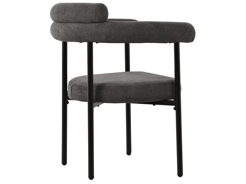 Chaises de salle à manger - lot de 4 chaises confortables en flanelle avec dossier haut et assise ronde, gris foncé, 70 × 62 × 84 cm - Conforama D