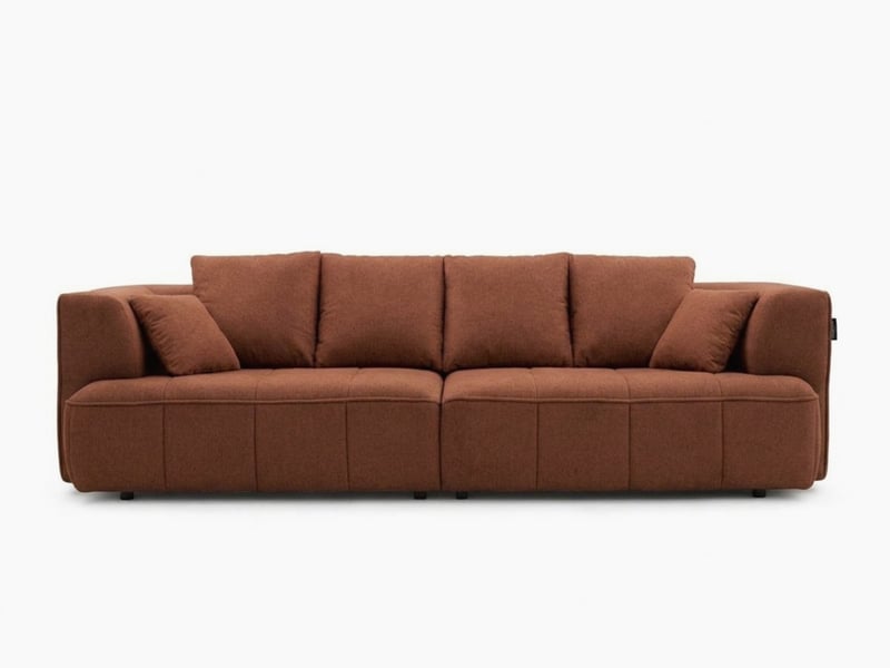  Bobochic canapé droit convertible double avance-recule électrique clovis tissu lisse orange CLOVIS - Conforama A
