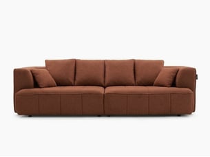 Canapé droit convertible BOBOCHIC CLOVIS 3 places Tissu orange
