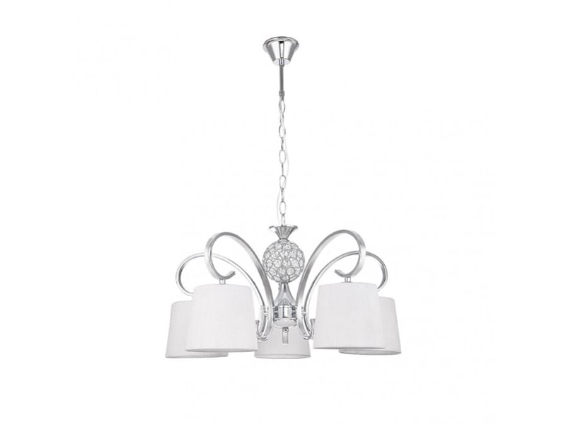  Fabrilamp bogota, lampe classique, 5xe14, chromé et blanc, 55-76 x 57 x 57 cm 201555020 - Conforama A