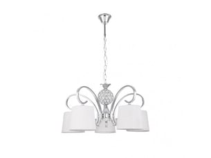 Fabrilamp bogota, lampe classique, 5xe14, chromé et blanc, 55-76 x 57 x 57 cm