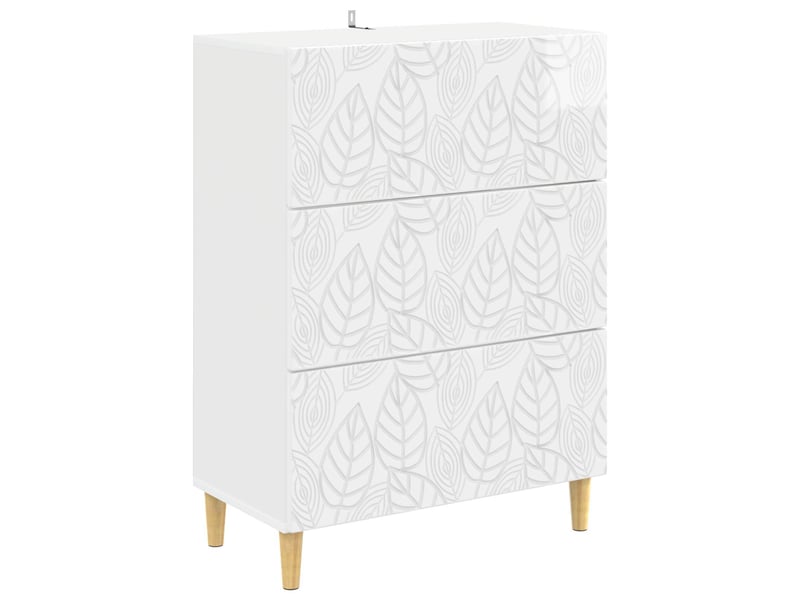  Armoire de rangement bureau, armoire à tiroirs blanc brillant 66 x 34,5 x 90 cm shl1338  - Conforama A