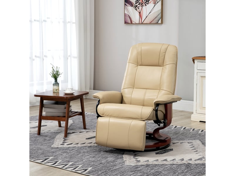  Fauteuil de relaxation, fauteuil pivotant, fauteuil inclinable, 78x87x100cm, crème  - Conforama C