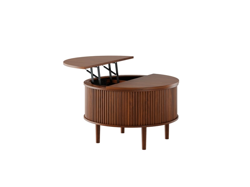 Table basse ronde à plateaux relevables avec rangement homvra - Conforama A