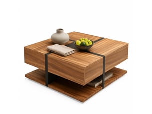 Table basse carré(e) coloris bicolore LPOSPI - 78 cmx78 cm
