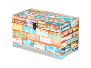 Coffre de rangement, boîte de rangement de rangement bois de récupération massif shl39725
