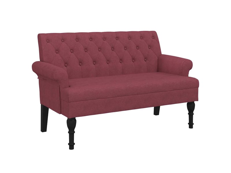 Banc salon, banc interieur avec dossier rouge bordeaux 120x62x75,5 cm tissu  - Conforama A