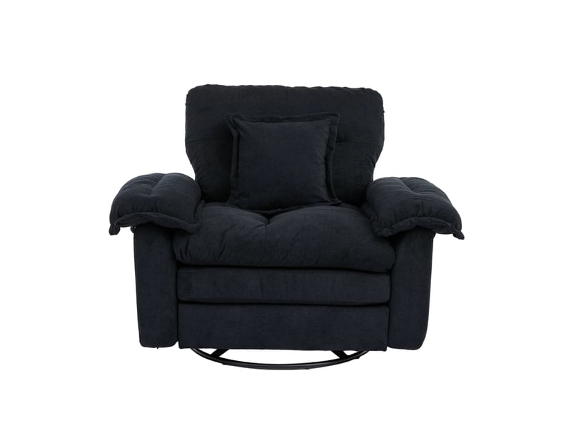  Fauteuil pivotant en chenille noir 360° avec coussin de soutien  - Conforama A